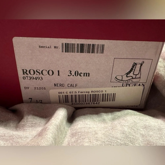 NIB Salvatore Ferragamo Rosco Leather Combat Boots in Black 7.5 - Picture 14 of 14